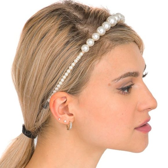 Faux Pearl Beaded Hair Band - Picture 2 of 7